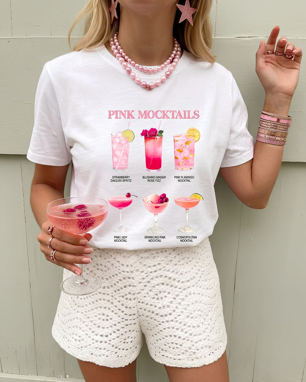 T-shirt Coton Pink Mocktails