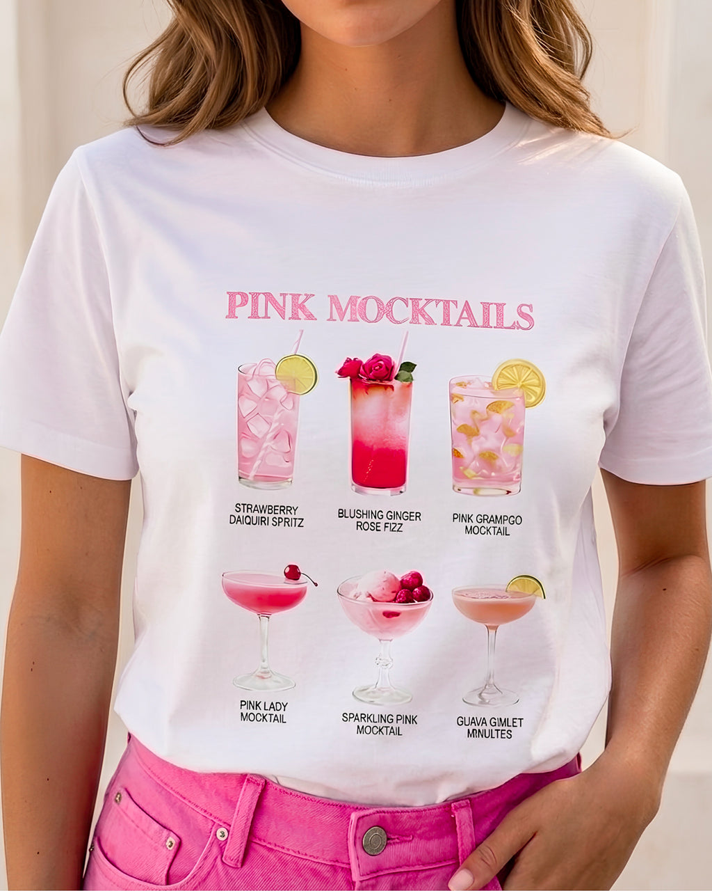 T-shirt Coton Pink Mocktails