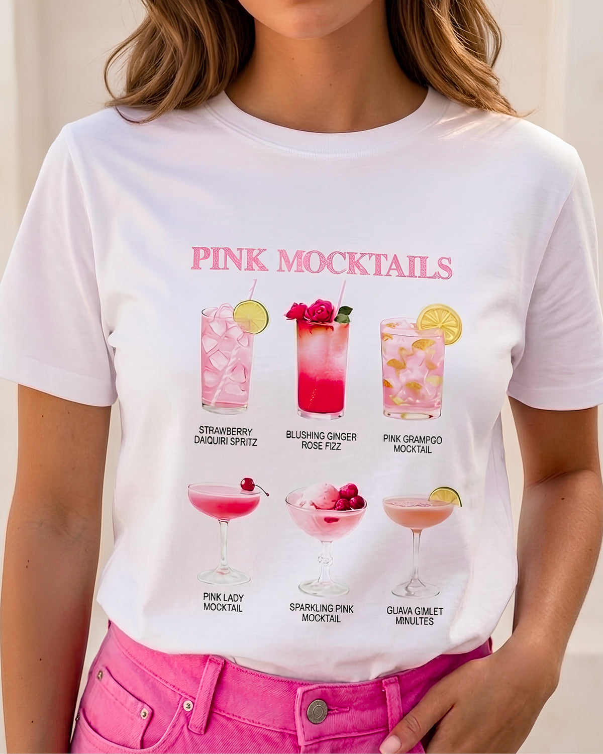 T-shirt Coton Pink Mocktails