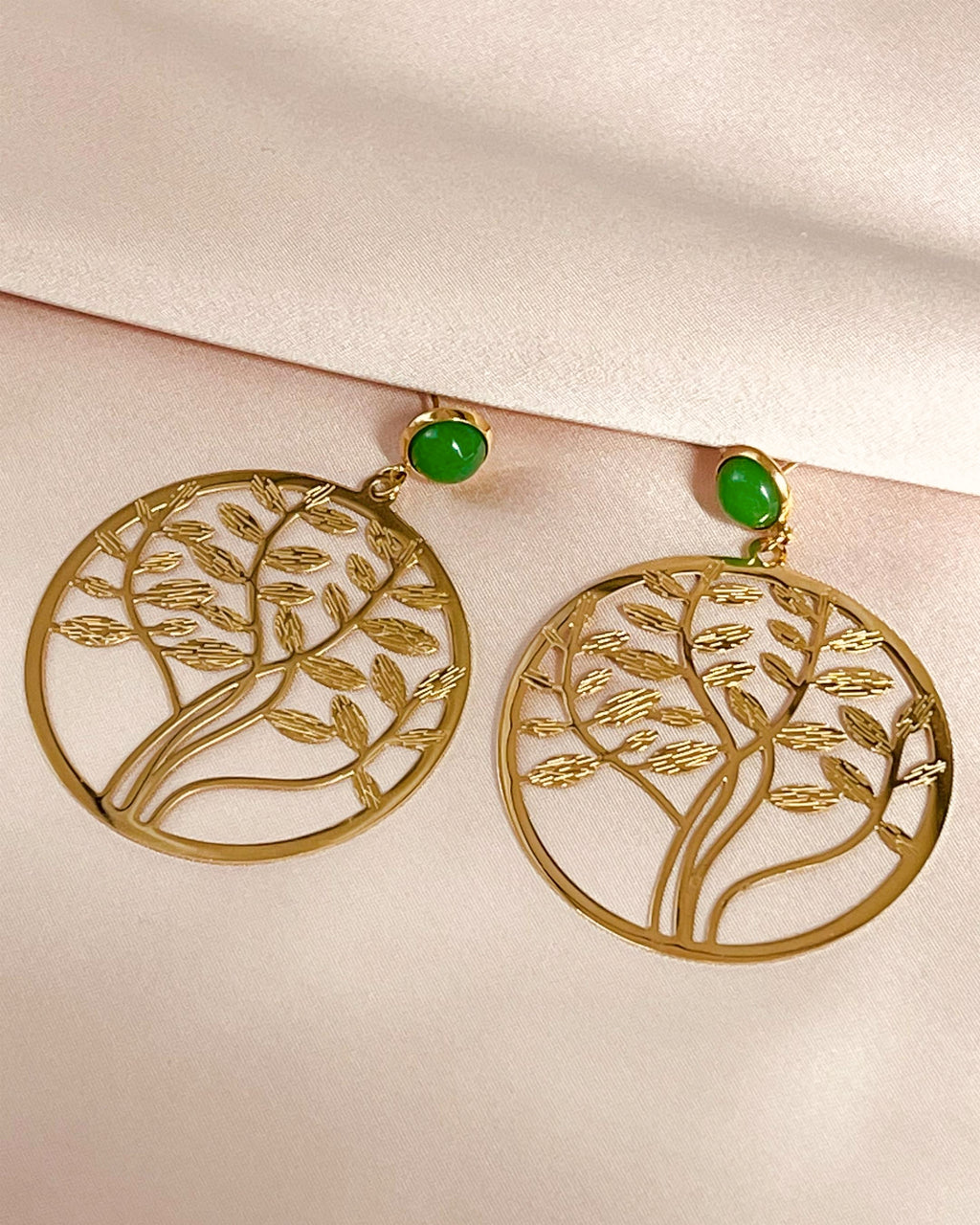 Boucles d'oreilles arbre de vie — acier inoxydable